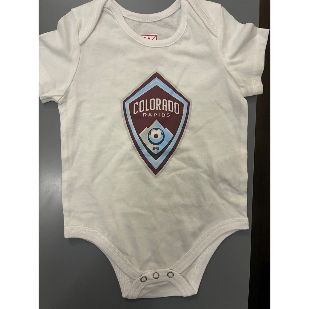MLS Colorado Rapids Infant Bodysuit White Short Sleeve One Piece 6 Months